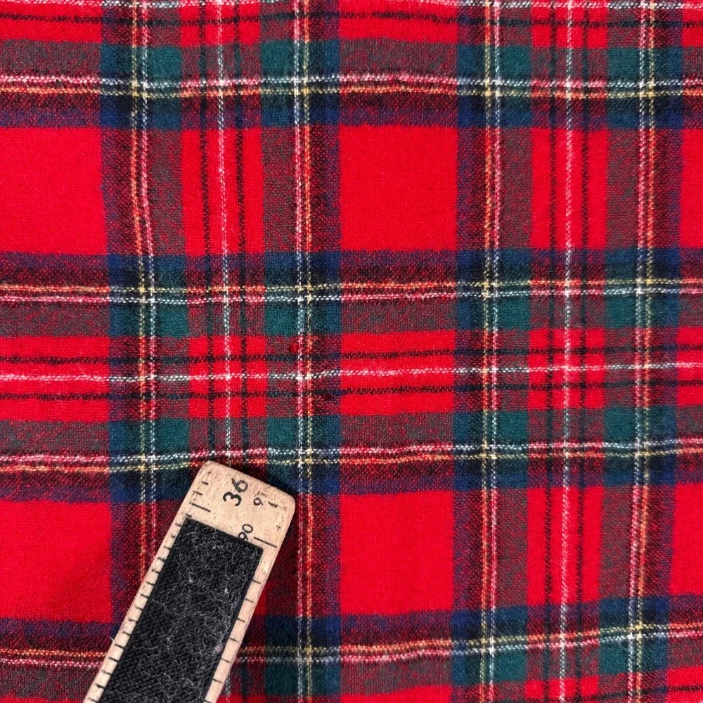 Pendleton Shirt Mens XL Red Royal Stewart Tartan Plaid Wool Flannel USA Vintage